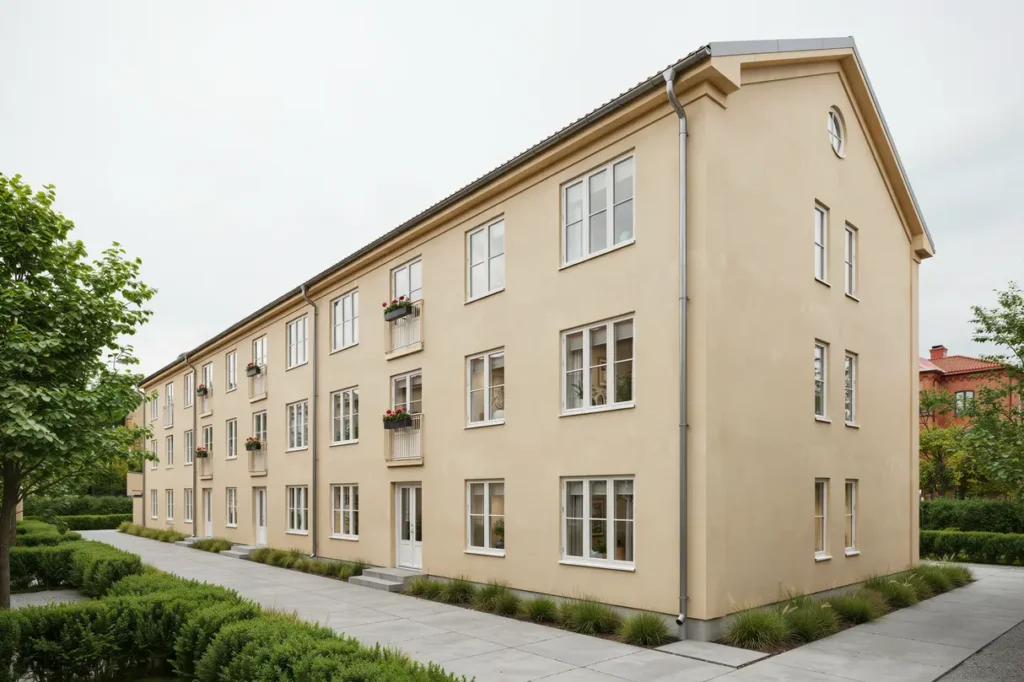 byte av h ngr nnor och stupr r p flerbostadshus i handen