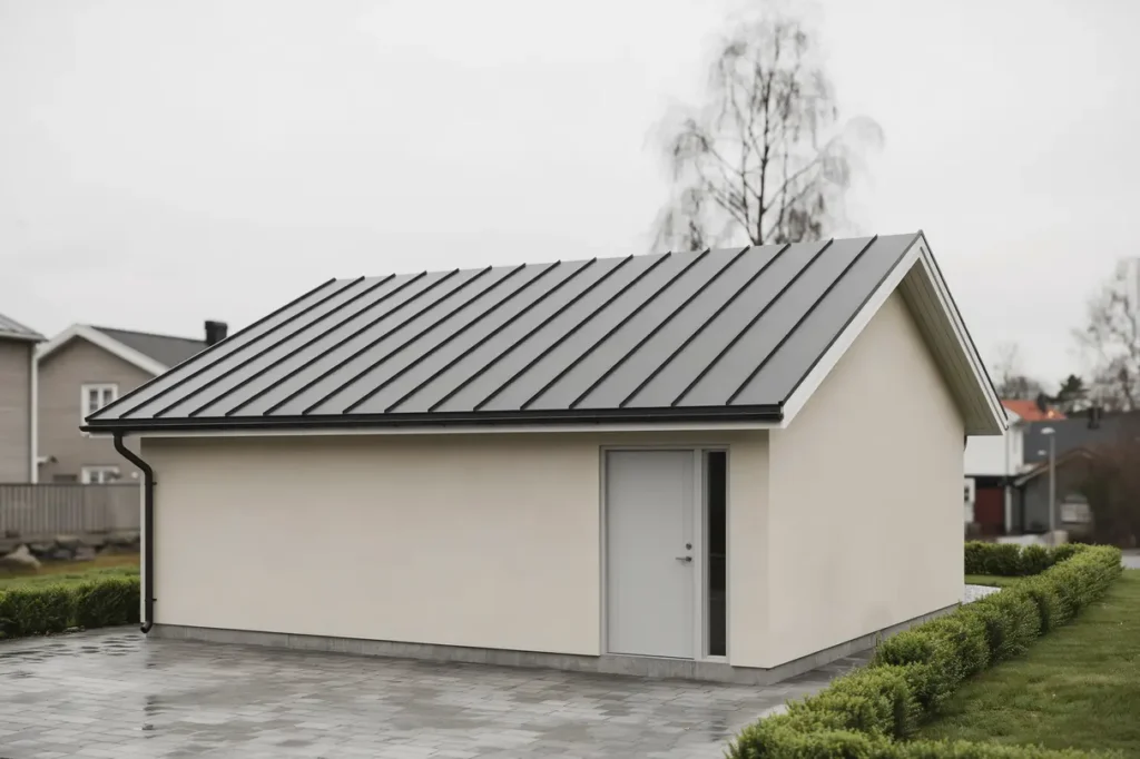 ny pappl ggning och t tskikt p garagetak i handen haninge