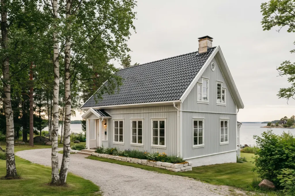 bandt ckning av tak p villa i vendels